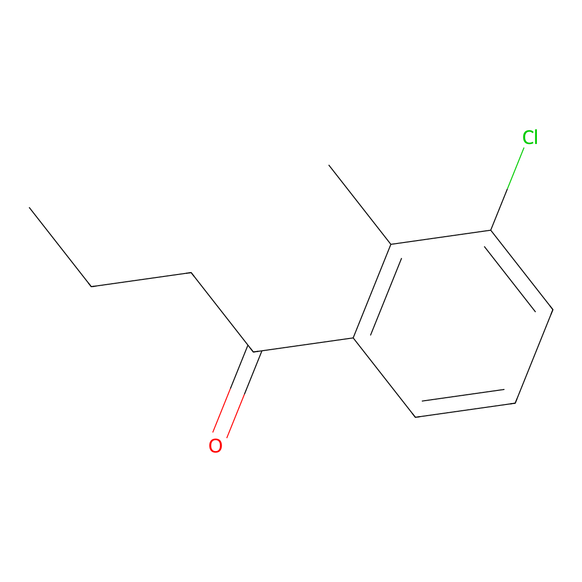 1-(3-Chloro-2-methylphenyl)butan-1-one molecular structure, CAS 1267076-97-0