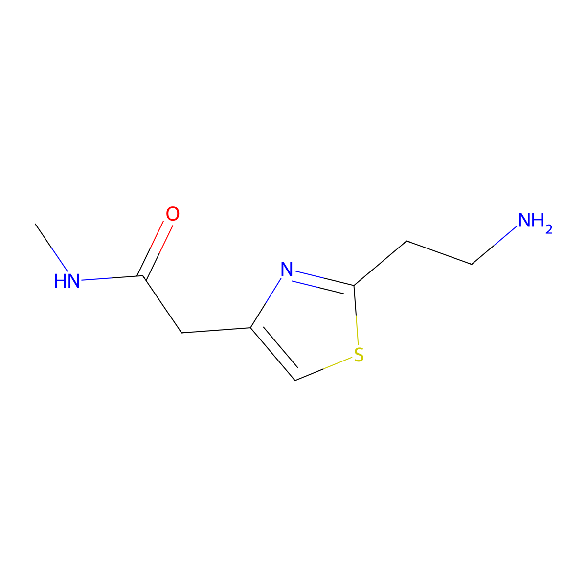 2-[2-(2-aminoethyl)-1,3-thiazol-4-yl]-N-methylacetamide molecular structure, CAS 1267077-46-2