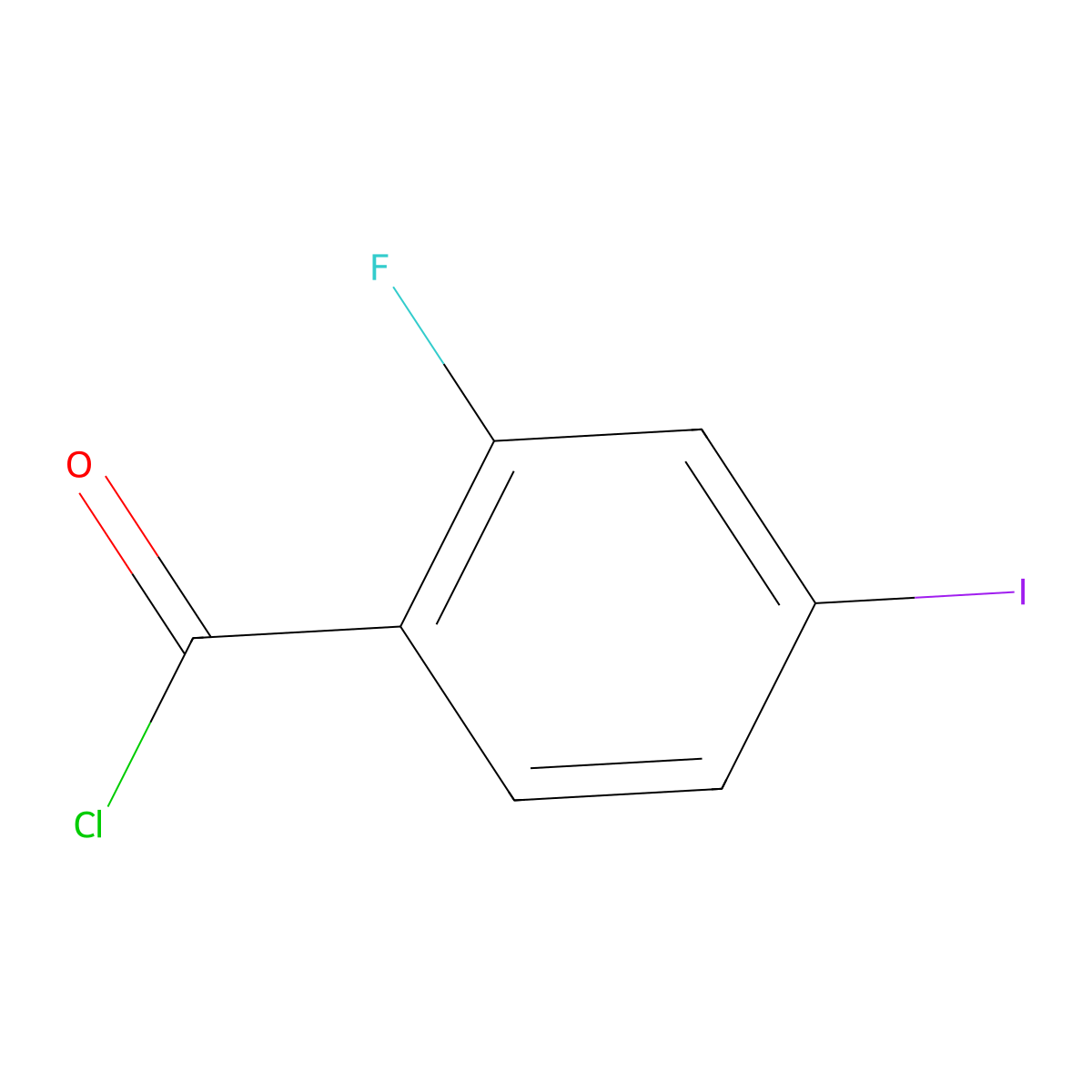 2-Fluoro-4-iodobenzoyl chloride molecular structure, CAS 126708-49-4