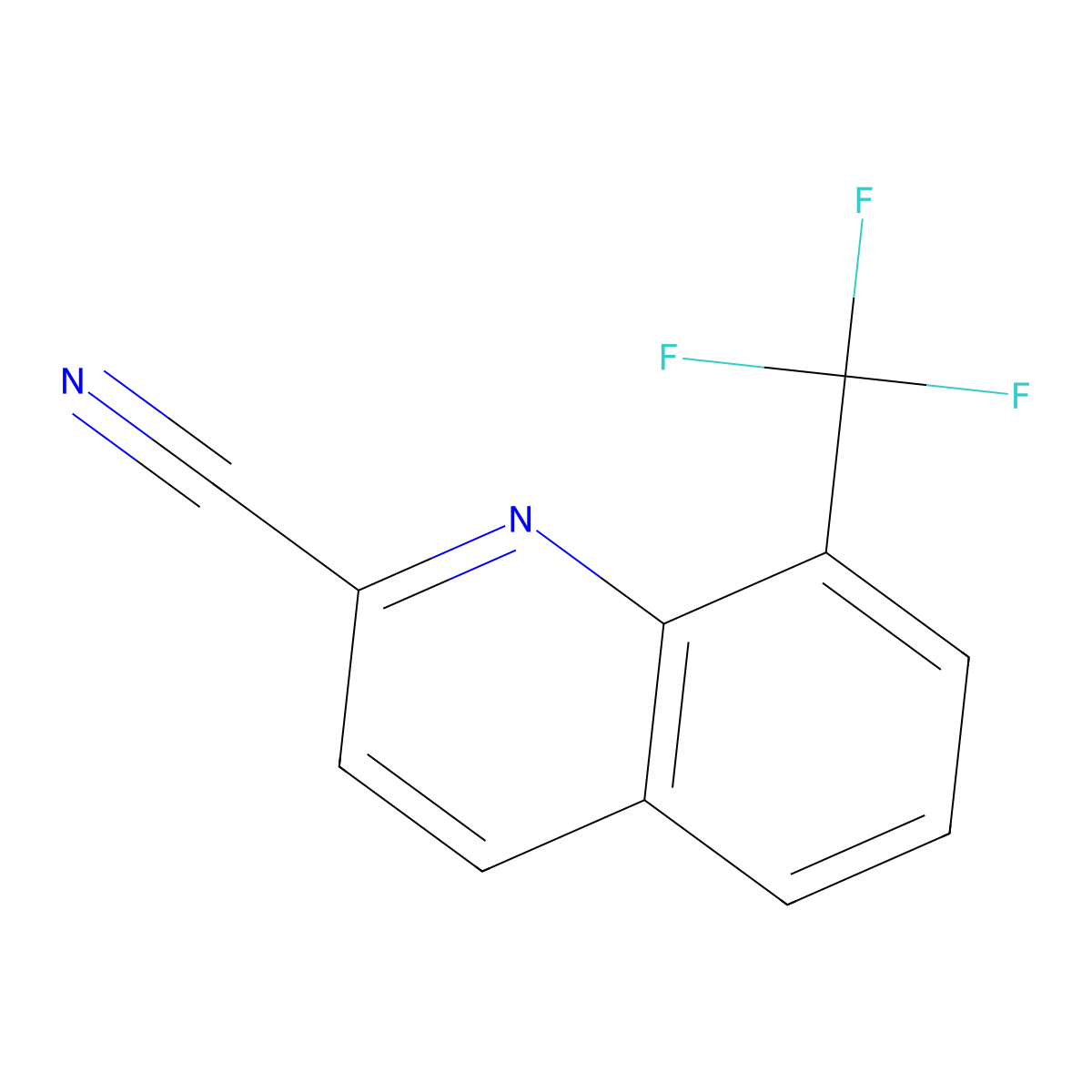8-(Trifluoromethyl)quinoline-2-carbonitrile molecular structure, CAS 1267082-24-5
