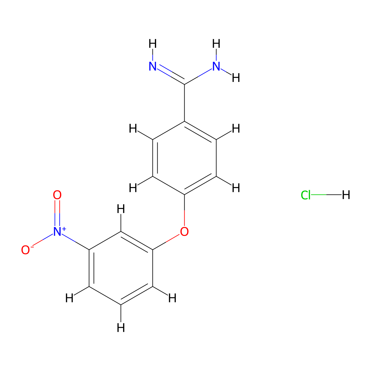 4-(3-Nitrophenoxy)benzene-1-carboximidamide hydrochloride molecular structure, CAS 1267091-29-1