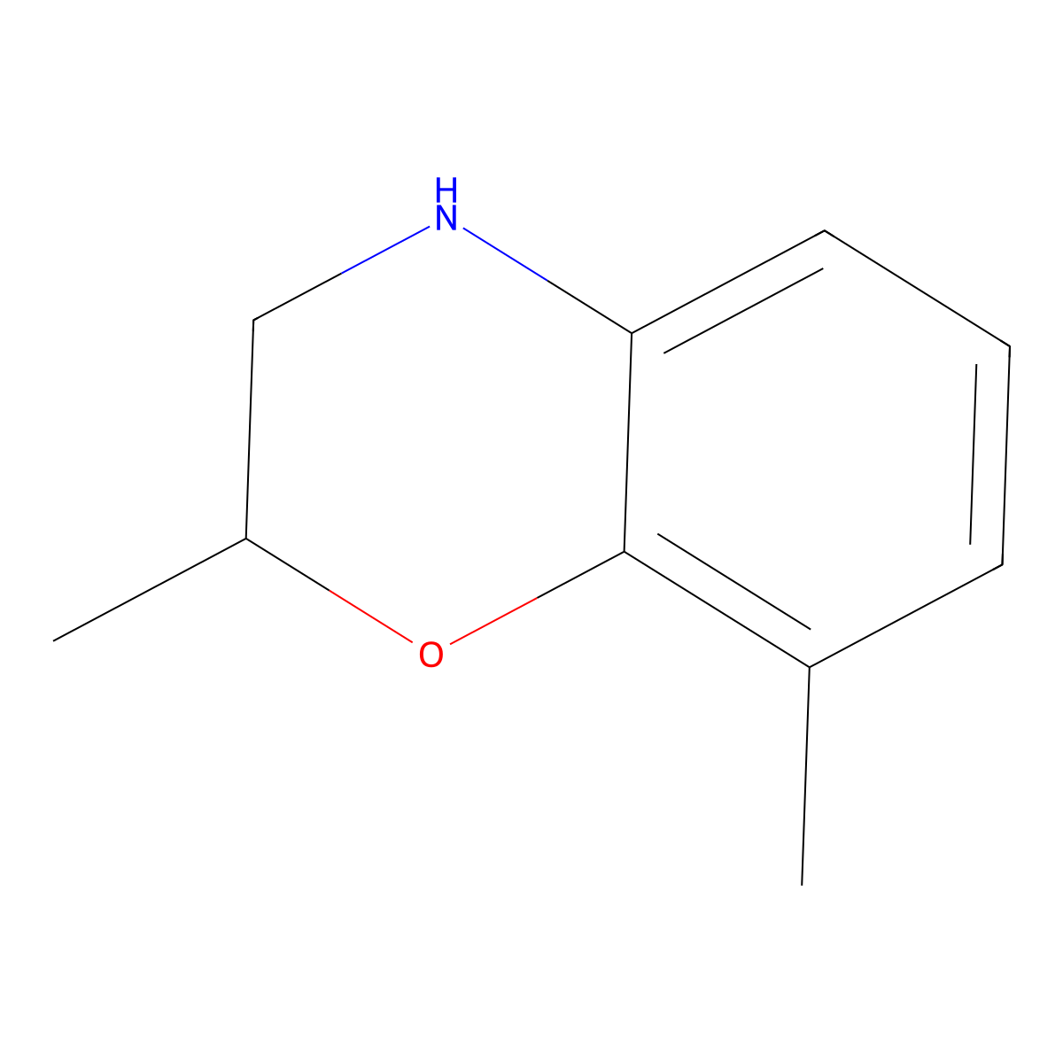 2,8-dimethyl-3,4-dihydro-2H-1,4-benzoxazine molecular structure, CAS 1267093-72-0