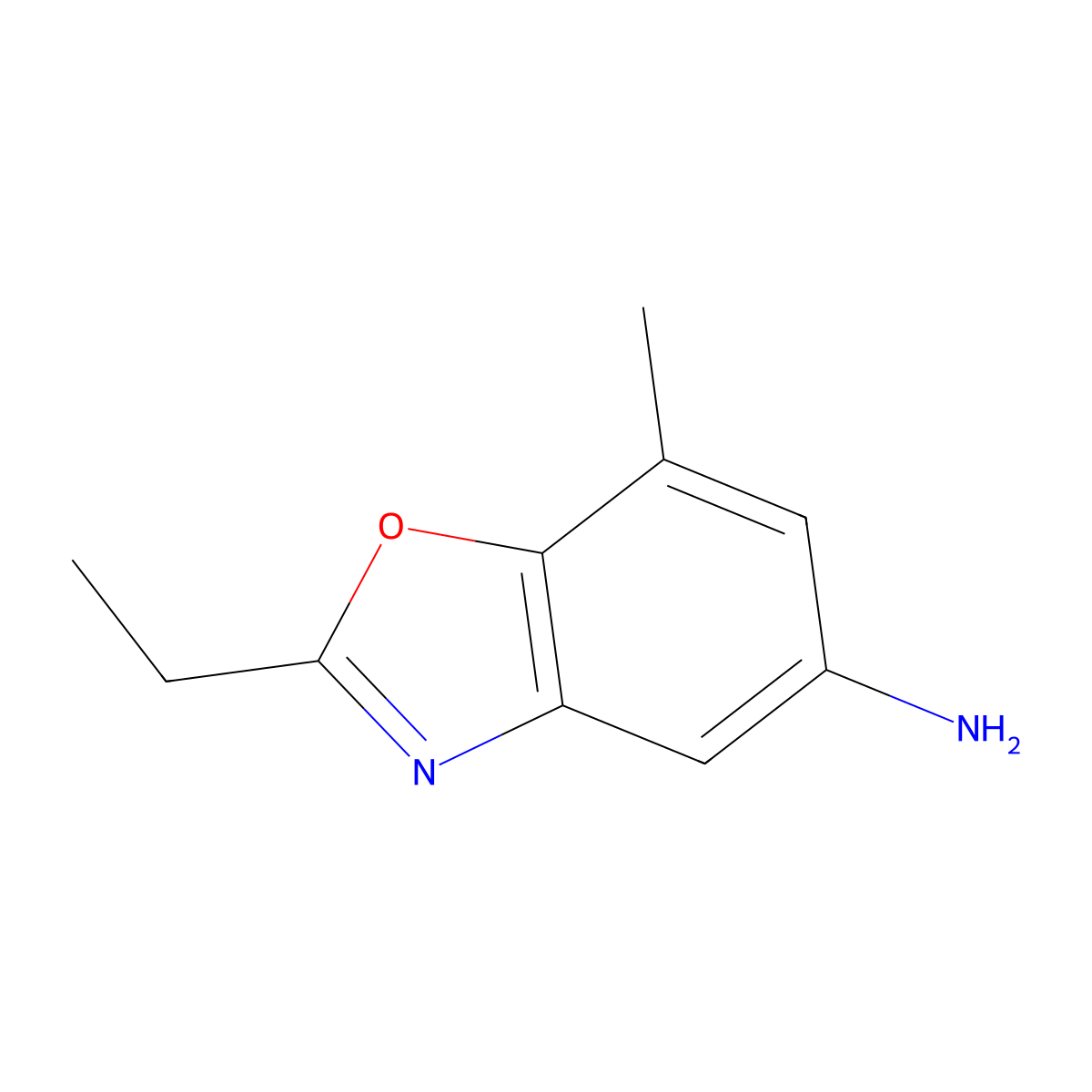 2-Ethyl-7-methyl-1,3-benzoxazol-5-amine molecular structure, CAS 1267093-84-4