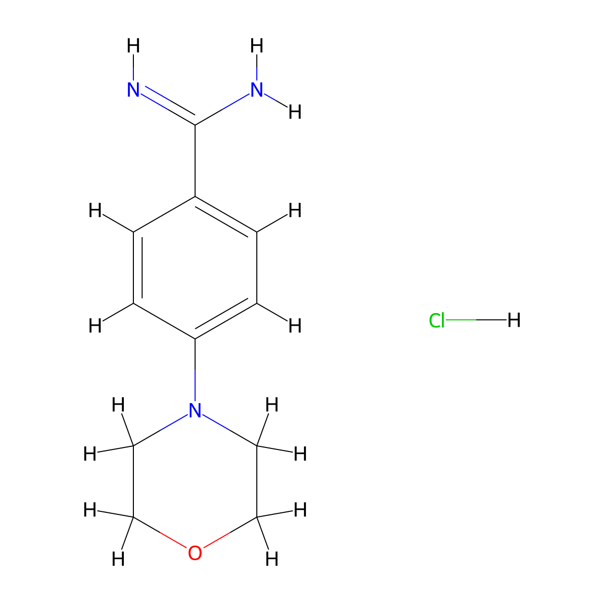 4-(Morpholin-4-yl)benzene-1-carboximidamide hydrochloride molecular structure, CAS 1267093-87-7