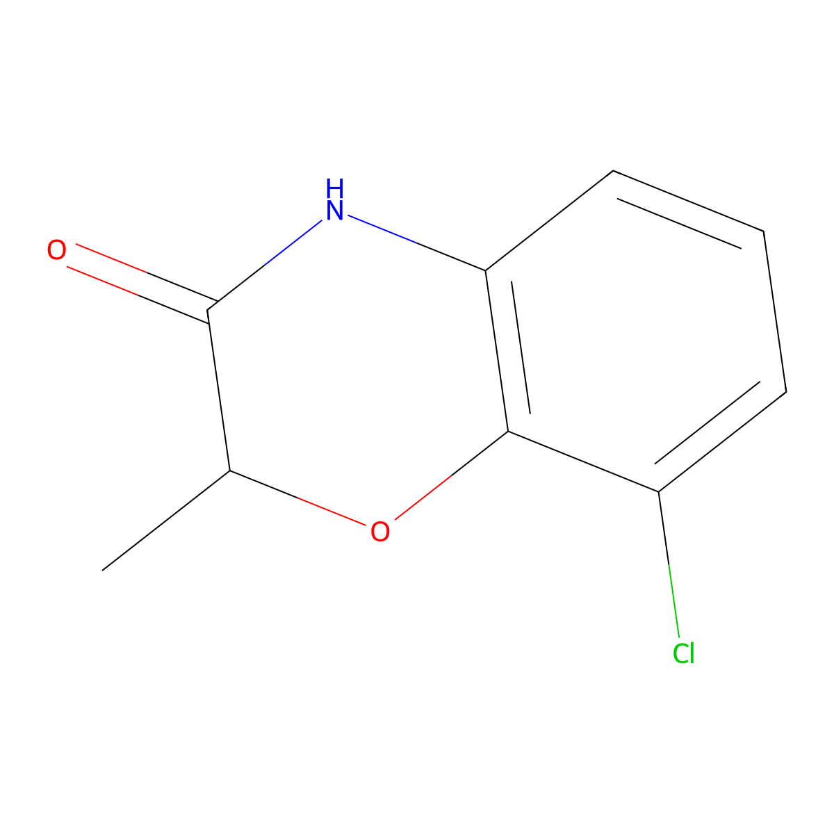 8-chloro-2-methyl-3,4-dihydro-2H-1,4-benzoxazin-3-one molecular structure, CAS 1267094-33-6