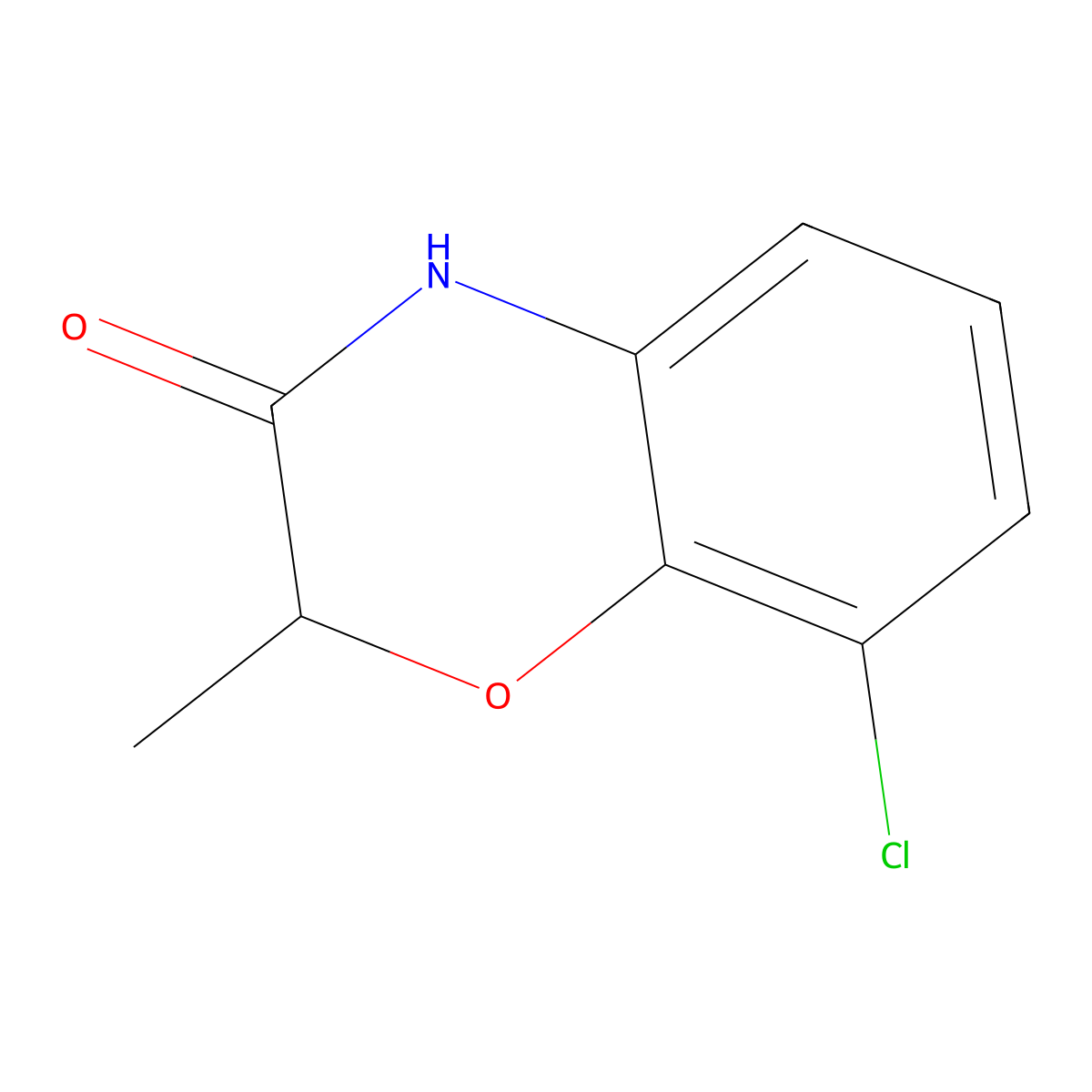 8-chloro-2-methyl-3,4-dihydro-2H-1,4-benzoxazin-3-one molecular structure, CAS 1267094-33-6