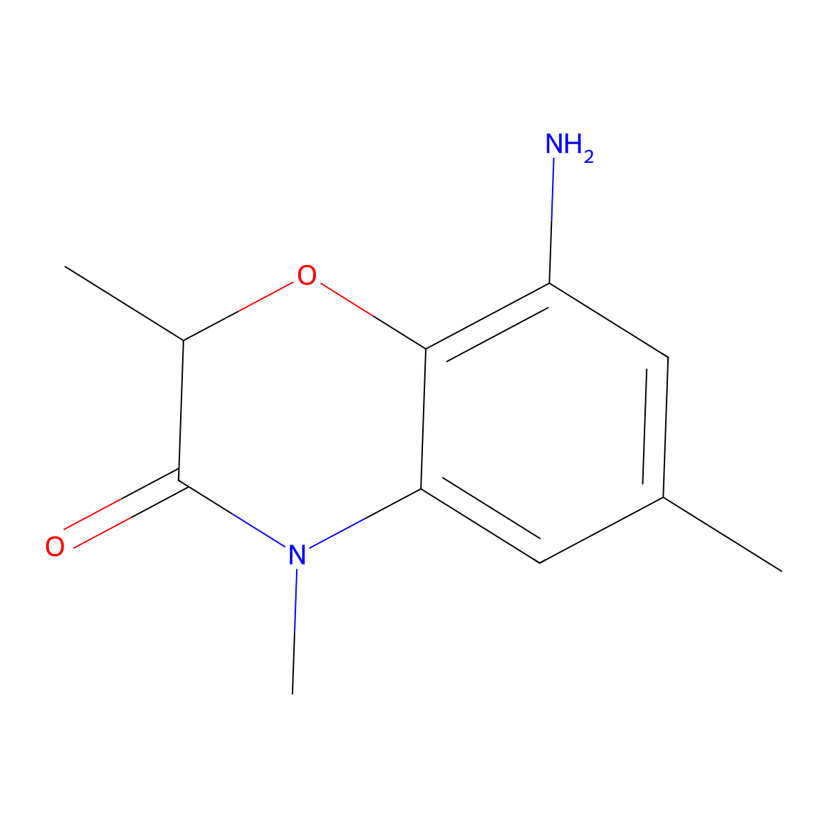 8-amino-2,4,6-trimethyl-3,4-dihydro-2H-1,4-benzoxazin-3-one molecular structure, CAS 1267094-50-7