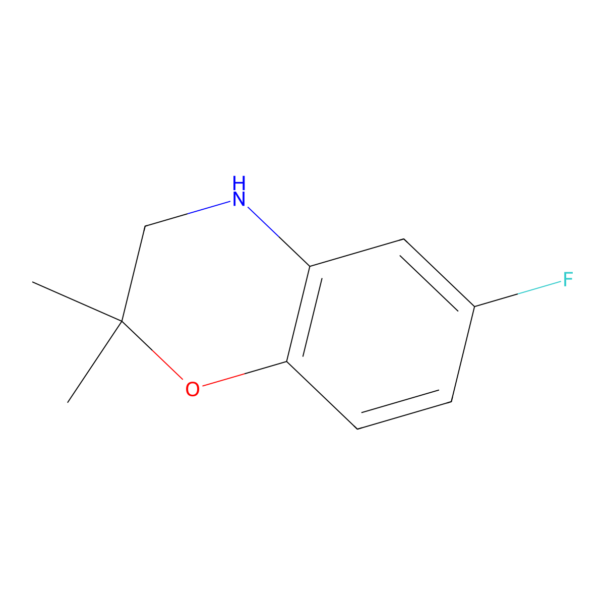 6-Fluoro-2,2-dimethyl-3,4-dihydro-2H-benzo[b][1,4]oxazine molecular structure, CAS 1267101-81-4