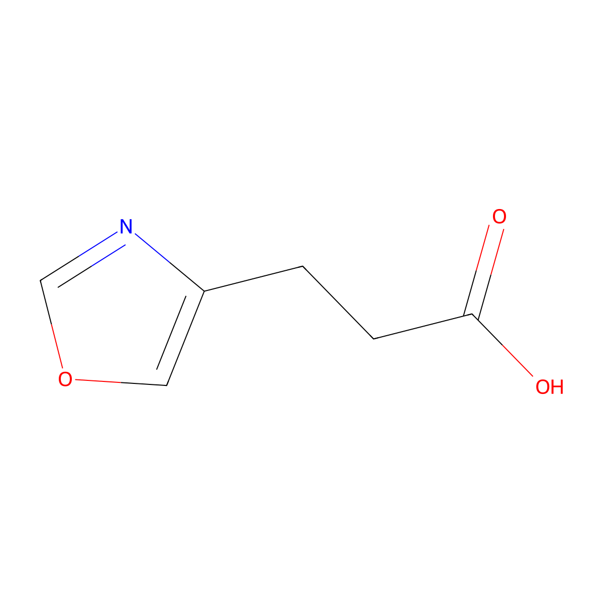 3-(Oxazol-4-yl)propanoic acid molecular structure, CAS 1267102-59-9