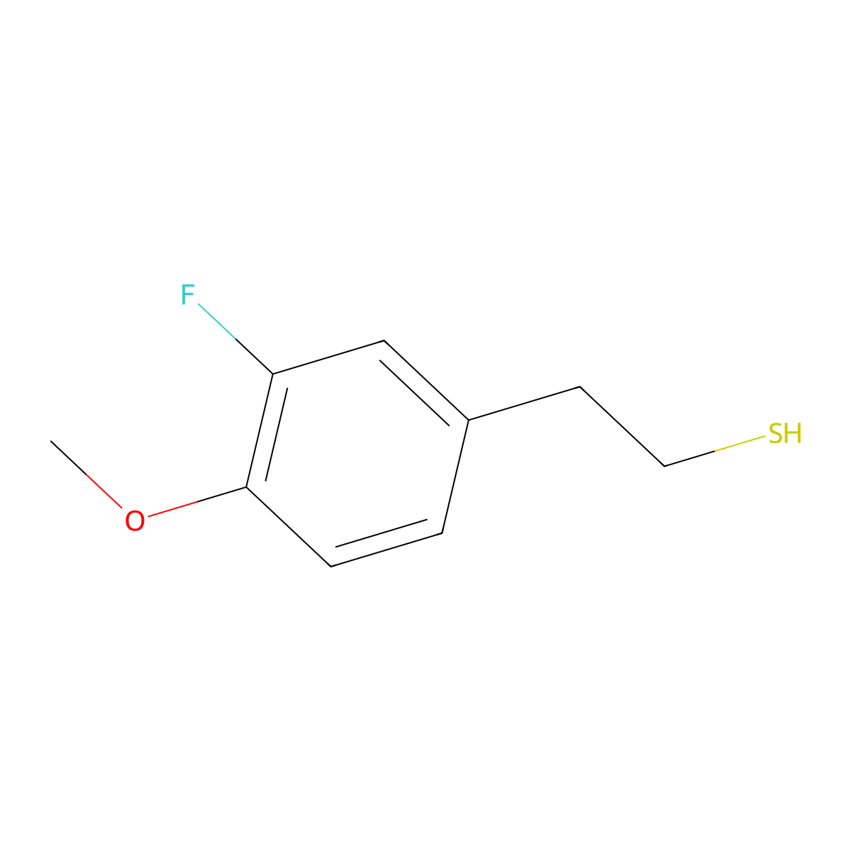 2-(3-Fluoro-4-methoxyphenyl)ethanethiol molecular structure, CAS 1267104-49-3