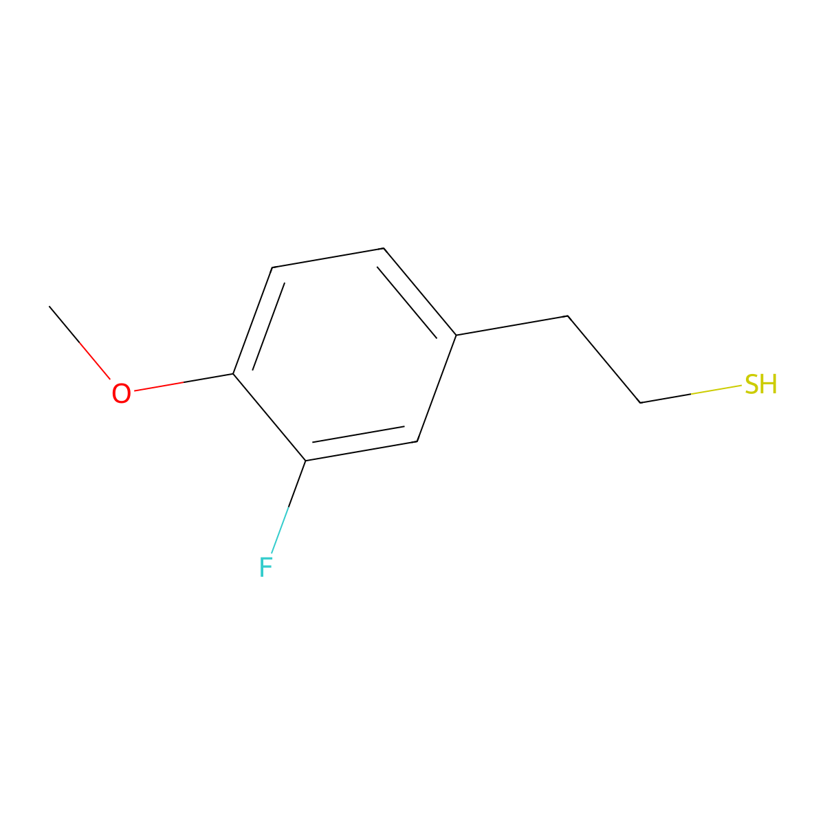 2-(3-Fluoro-4-methoxyphenyl)ethanethiol molecular structure, CAS 1267104-49-3