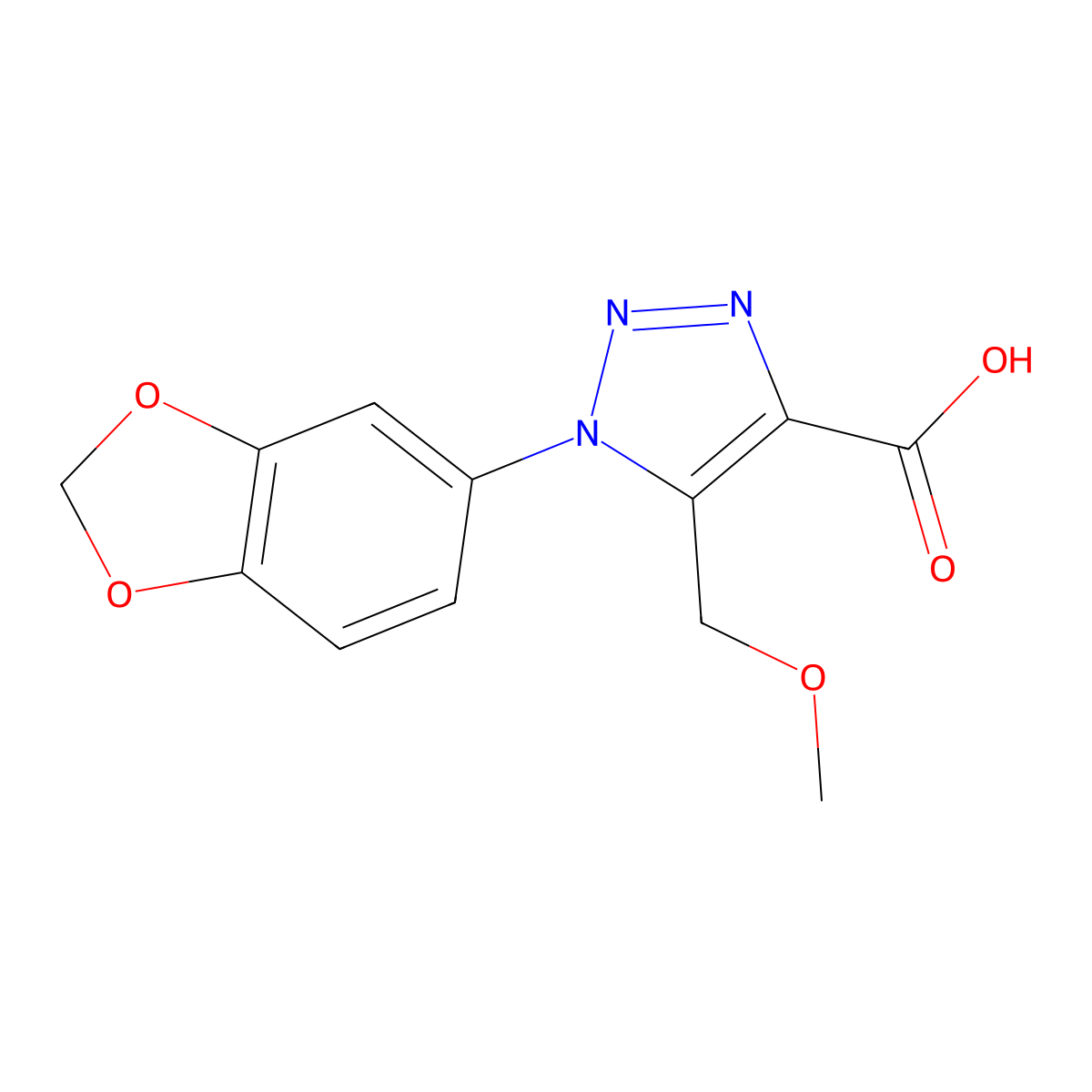 1-(1,3-benzodioxol-5-yl)-5-(methoxymethyl)-1H-1,2,3-triazole-4-carboxylic acid molecular structure, CAS 1267107-67-4