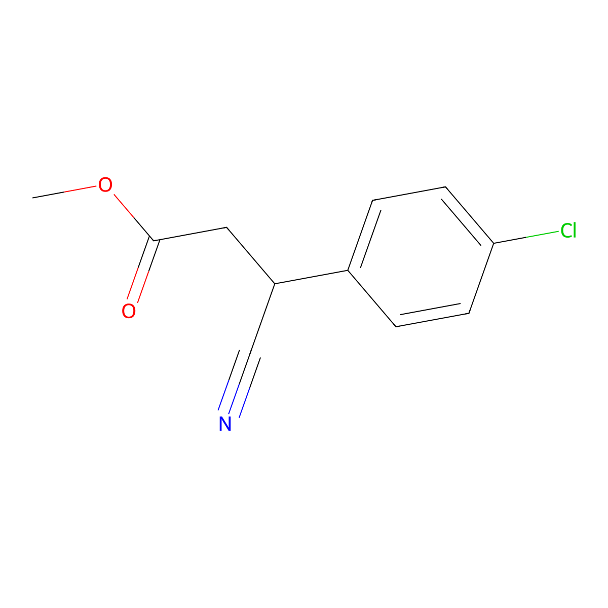Methyl 3-(4-chlorophenyl)-3-cyanopropanoate molecular structure, CAS 1267109-05-6