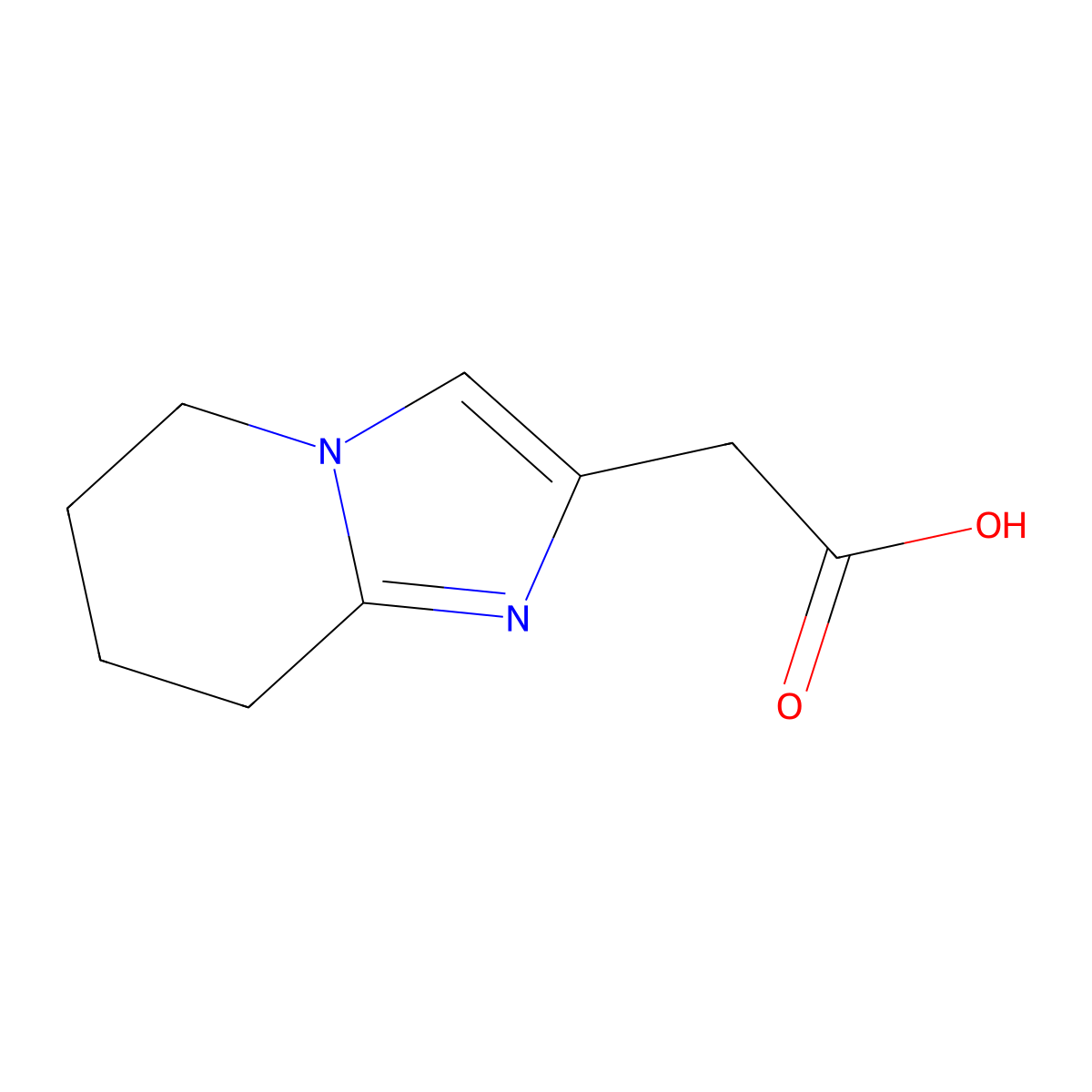2-{5H,6H,7H,8H-imidazo[1,2-a]pyridin-2-yl}acetic acid molecular structure, CAS 1267109-48-7