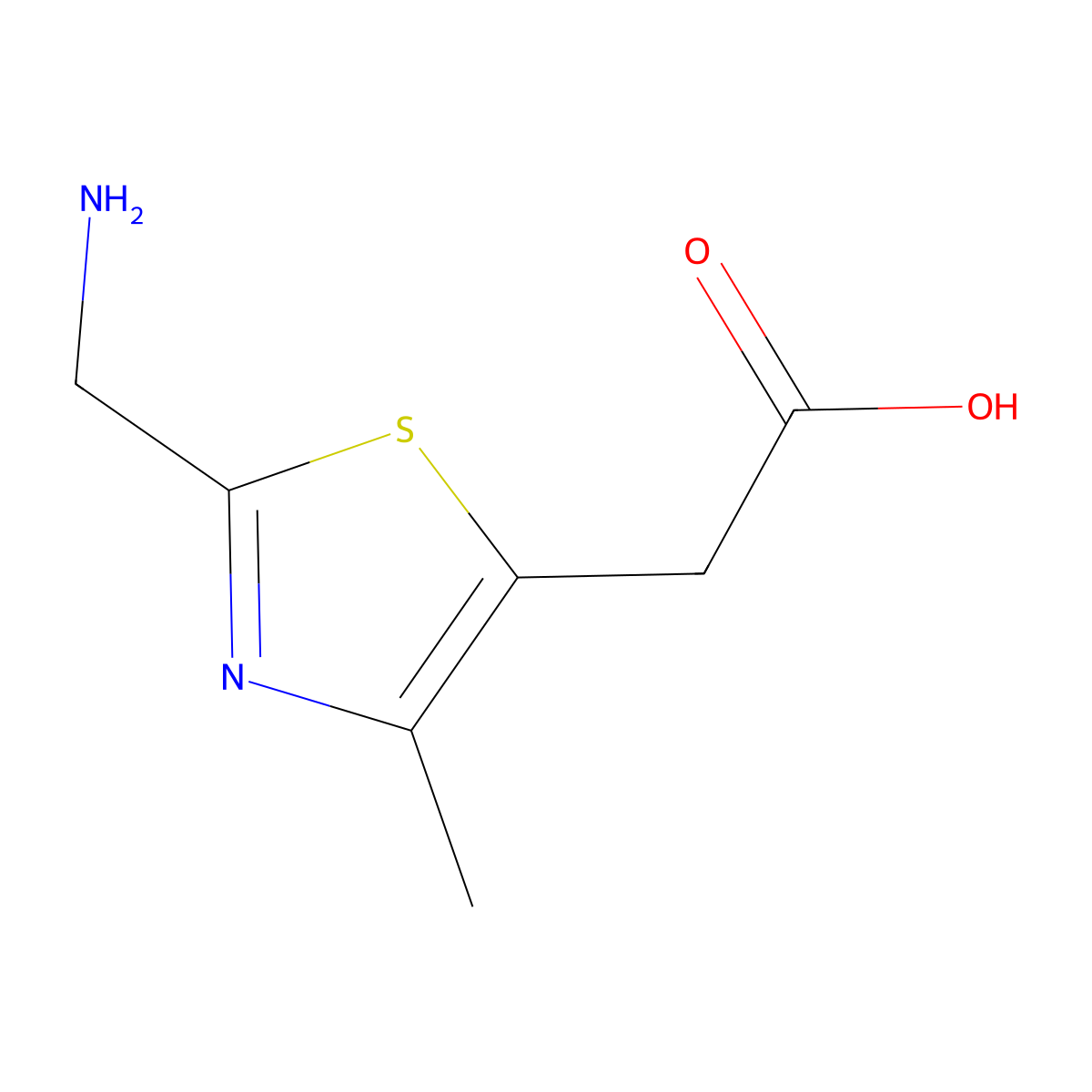 2-[2-(Aminomethyl)-4-methyl-1,3-thiazol-5-yl]acetic acid molecular structure, CAS 1267109-65-8