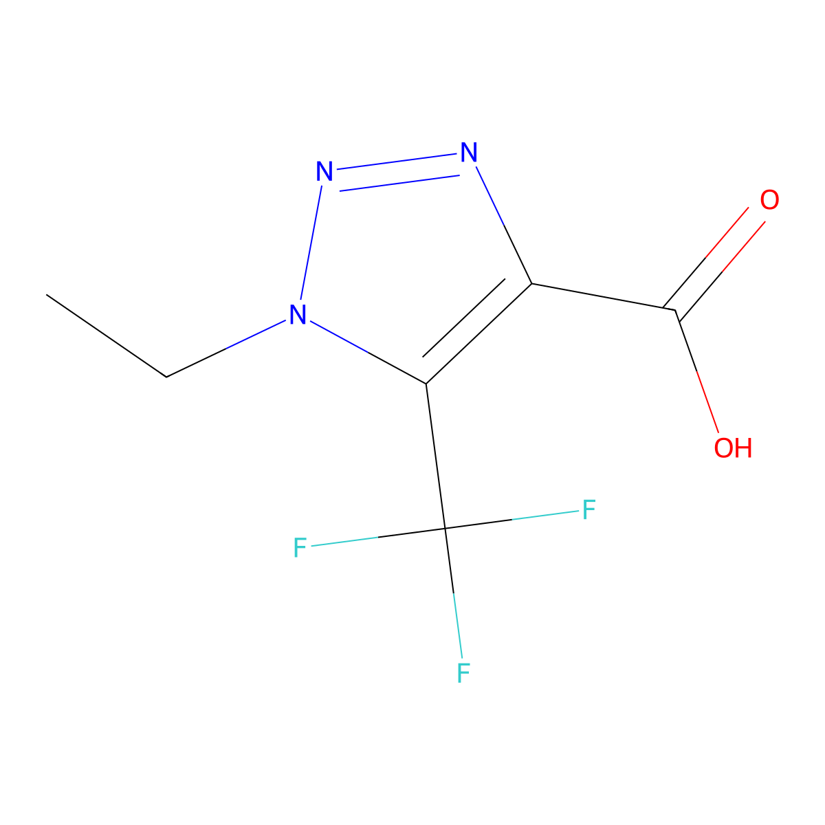 1-ethyl-5-(trifluoromethyl)-1H-1,2,3-triazole-4-carboxylic acid molecular structure, CAS 1267110-06-4