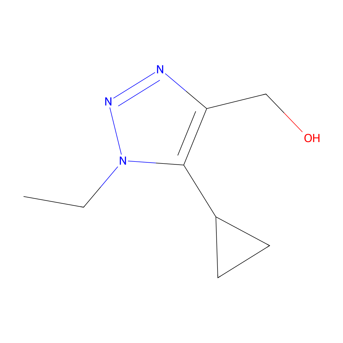 (5-Cyclopropyl-1-ethyl-1H-1,2,3-triazol-4-yl)methanol molecular structure, CAS 1267110-12-2
