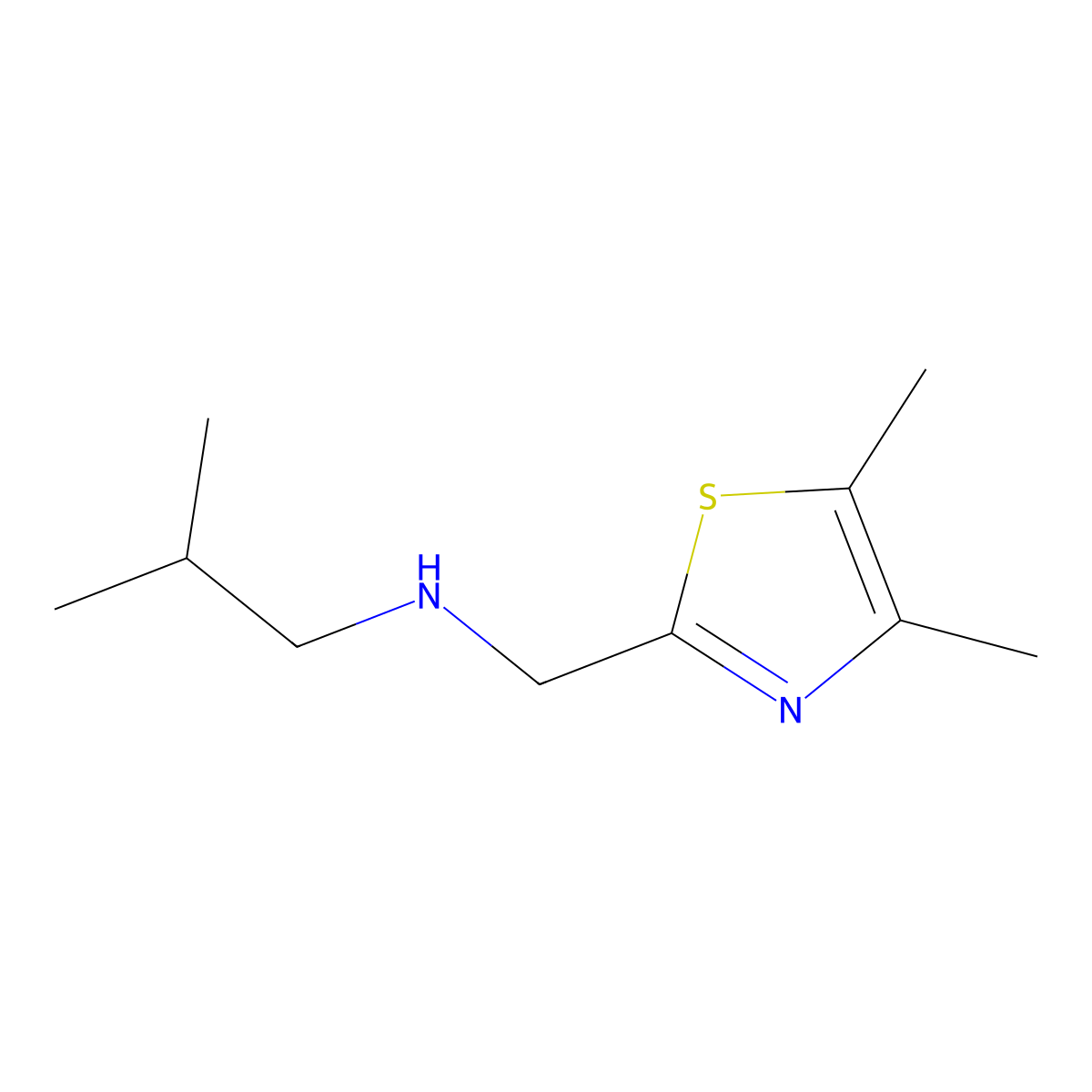 [(Dimethyl-1,3-thiazol-2-yl)methyl](2-methylpropyl)amine molecular structure, CAS 1267110-49-5