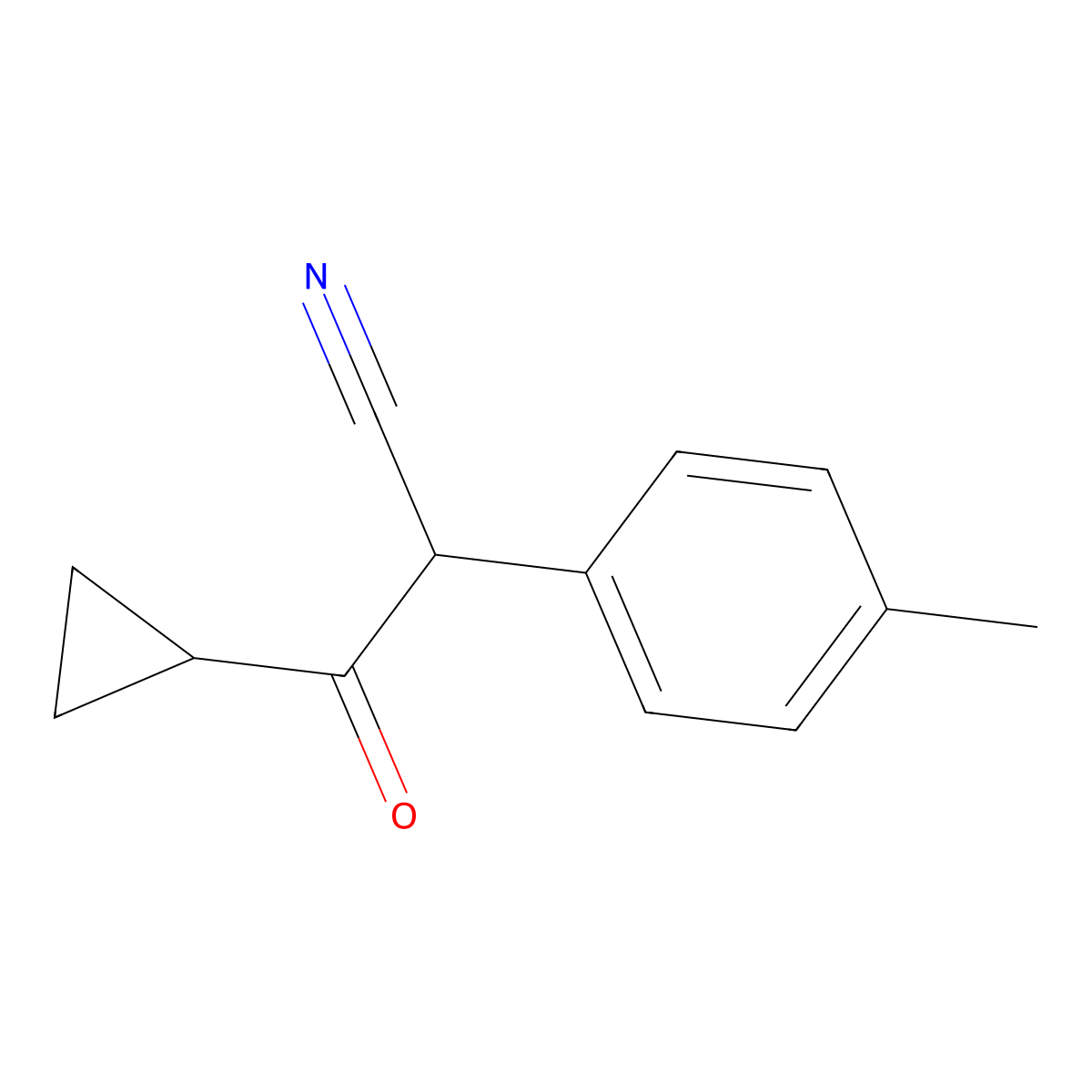 3-Cyclopropyl-2-(4-methylphenyl)-3-oxopropanenitrile molecular structure, CAS 1267110-63-3