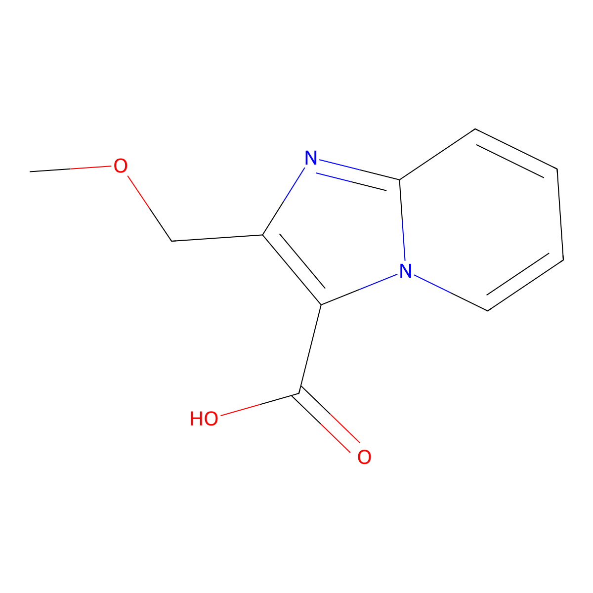 2-(Methoxymethyl)imidazo(1,2-a)pyridine-3-carboxylic acid molecular structure, CAS 1267117-45-2