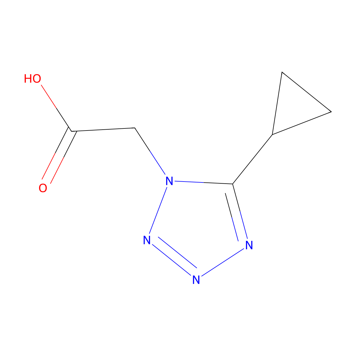 2-(5-cyclopropyl-1H-1,2,3,4-tetrazol-1-yl)acetic acid molecular structure, CAS 1267117-83-8