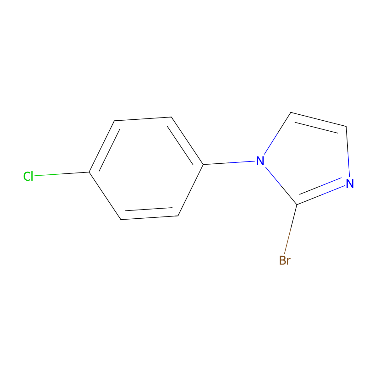 2-bromo-1-(4-chlorophenyl)-1H-imidazole molecular structure, CAS 1267121-26-5