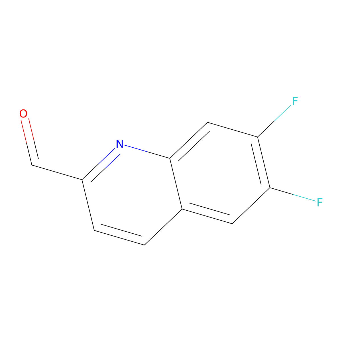 6,7-Difluoroquinoline-2-carbaldehyde molecular structure, CAS 1267125-21-2