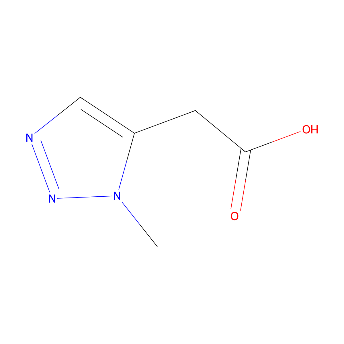 2-(1-methyl-1H-1,2,3-triazol-5-yl)acetic acid molecular structure, CAS 1267127-29-6