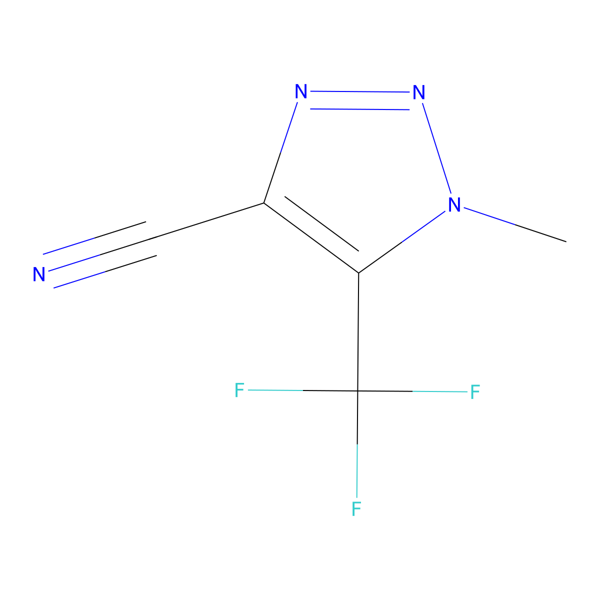 1-methyl-5-(trifluoromethyl)-1H-1,2,3-triazole-4-carbonitrile molecular structure, CAS 1267127-86-5