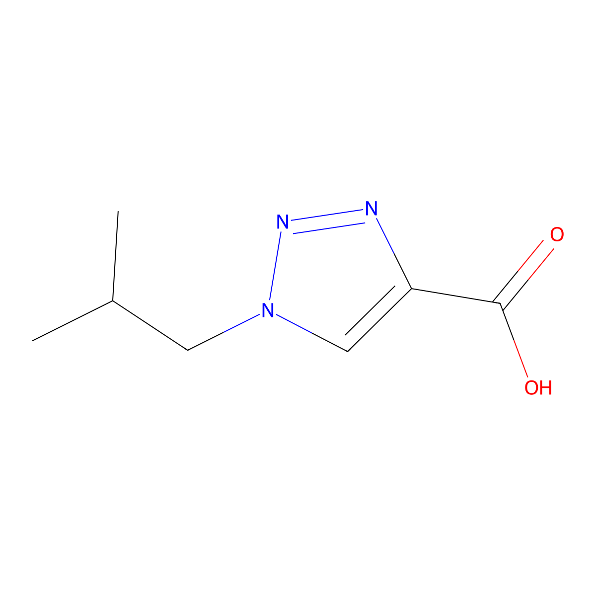 1-(2-Methylpropyl)-1H-1,2,3-triazole-4-carboxylic acid molecular structure, CAS 1267130-56-2