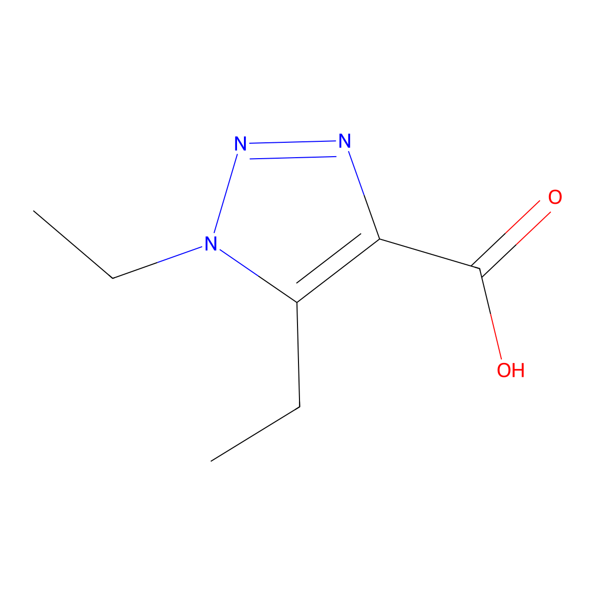 diethyl-1H-1,2,3-triazole-4-carboxylic acid molecular structure, CAS 1267130-92-6