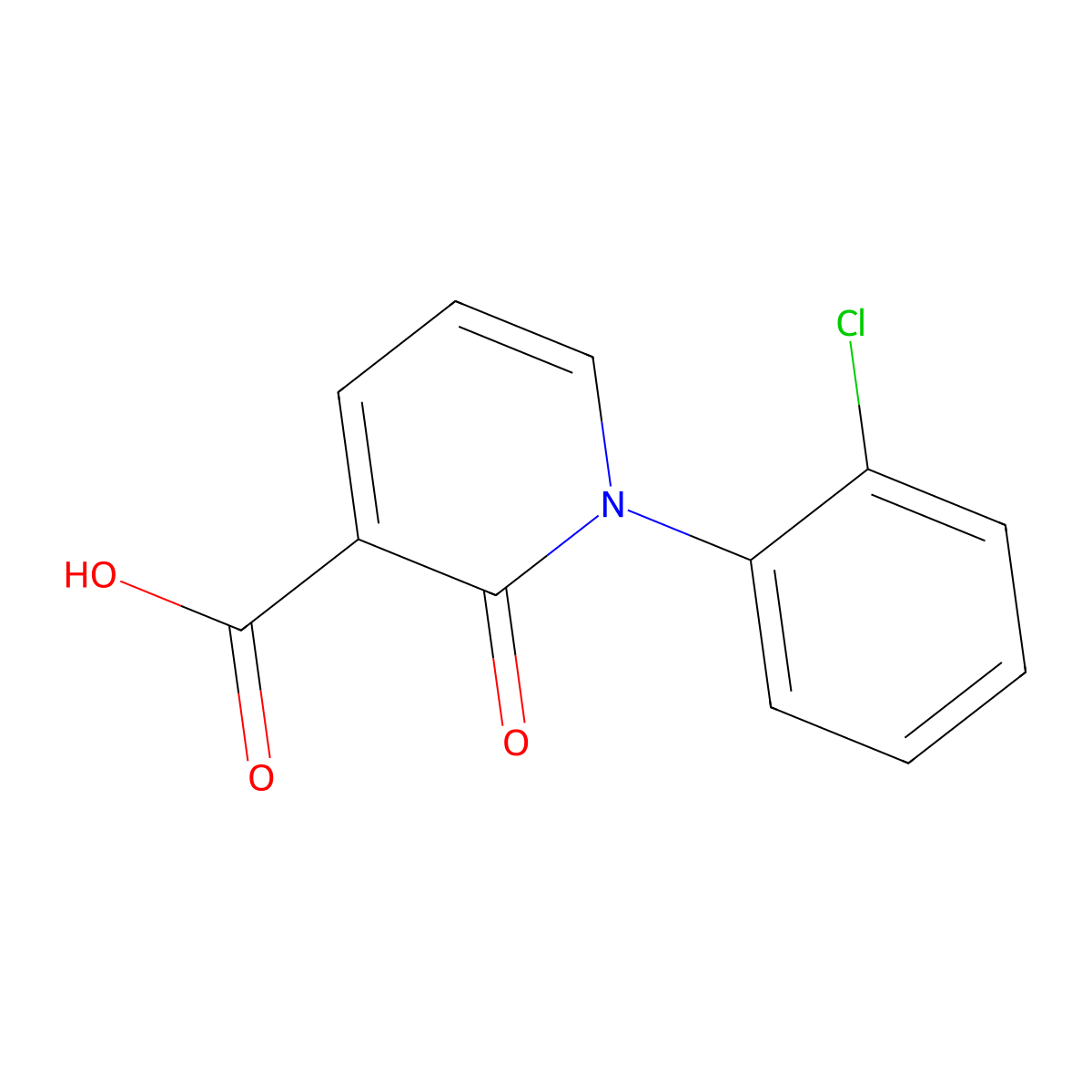 1-(2-Chlorophenyl)-2-oxo-1,2-dihydropyridine-3-carboxylic acid molecular structure, CAS 1267134-04-2