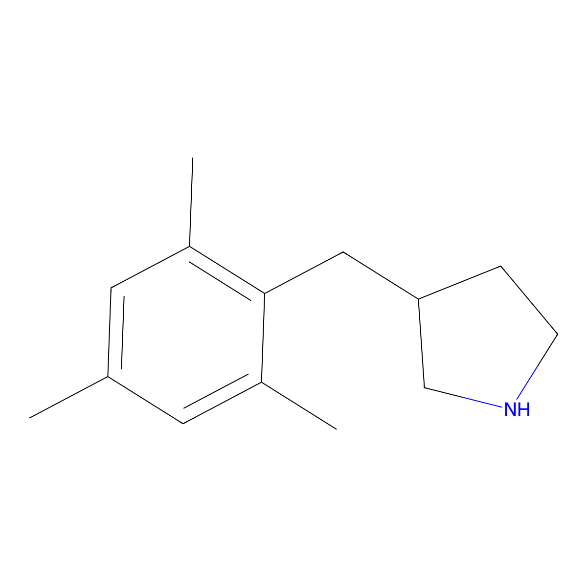 3-(2,4,6-Trimethylbenzyl)pyrrolidine molecular structure, CAS 1267134-52-0