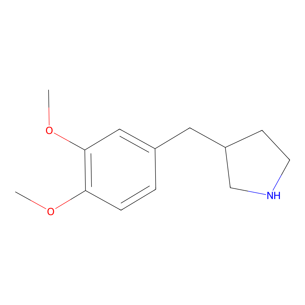 3-(3,4-Dimethoxybenzyl)pyrrolidine HCl molecular structure, CAS 1267135-87-4