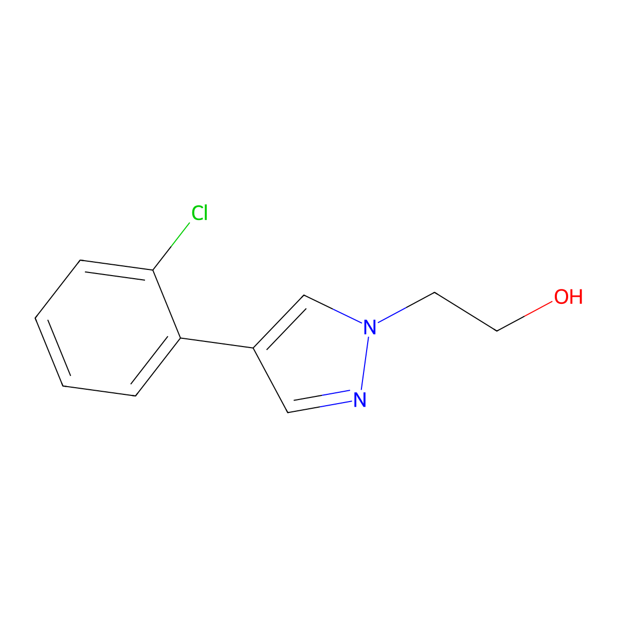 2-[4-(2-Chloro-phenyl)-pyrazol-1-yl]-ethanol molecular structure, CAS 1267158-10-0