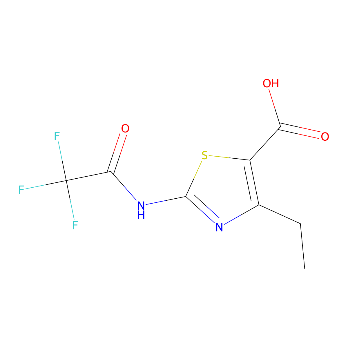 4-Ethyl-2-(trifluoroacetamido)-1,3-thiazole-5-carboxylic acid molecular structure, CAS 1267165-28-5