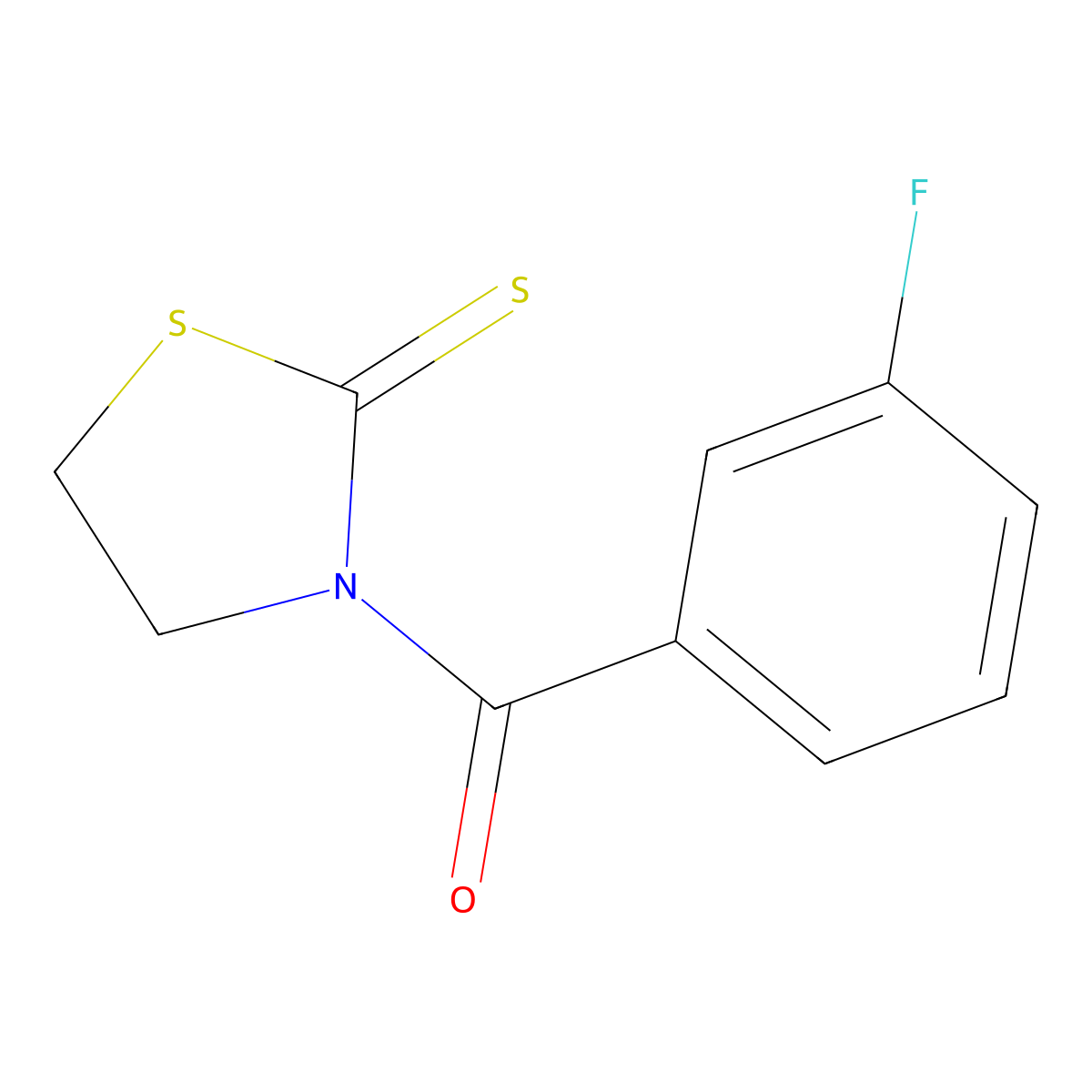 (3-Fluorophenyl)(2-thioxothiazolidin-3-yl)methanone molecular structure, CAS 1267167-98-5