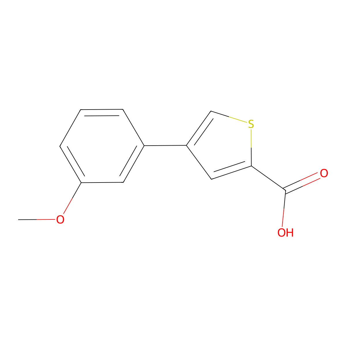 4-(3-Methoxyphenyl)thiophene-2-carboxylic acid molecular structure, CAS 1267168-68-2