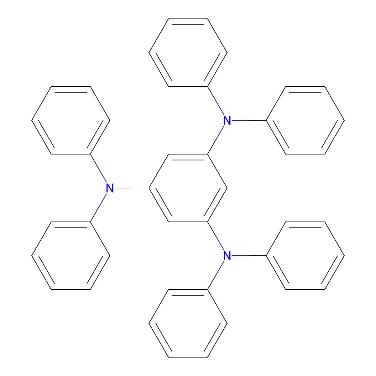 N~1~,N~1~,N~3~,N~3~,N~5~,N~5~-Hexaphenylbenzene-1,3,5-triamine molecular structure, CAS 126717-23-5