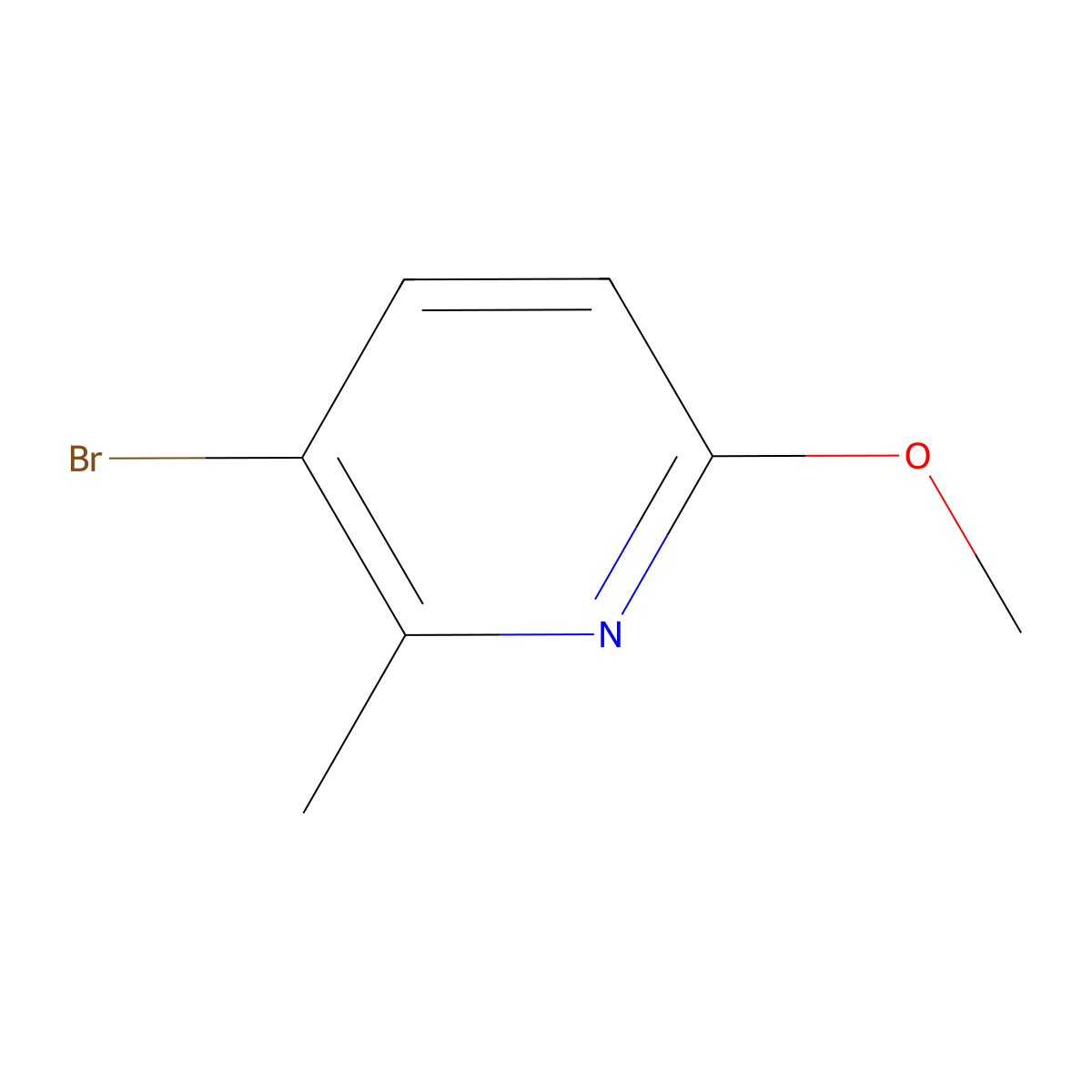 3-Bromo-6-methoxy-2-methylpyridine molecular structure, CAS 126717-59-7