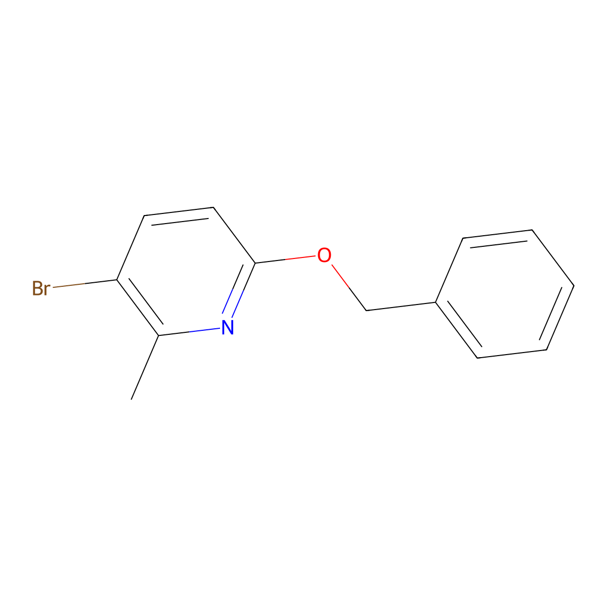 5-Bromo-2-benzyloxy-6-methylpyridine molecular structure, CAS 126717-60-0