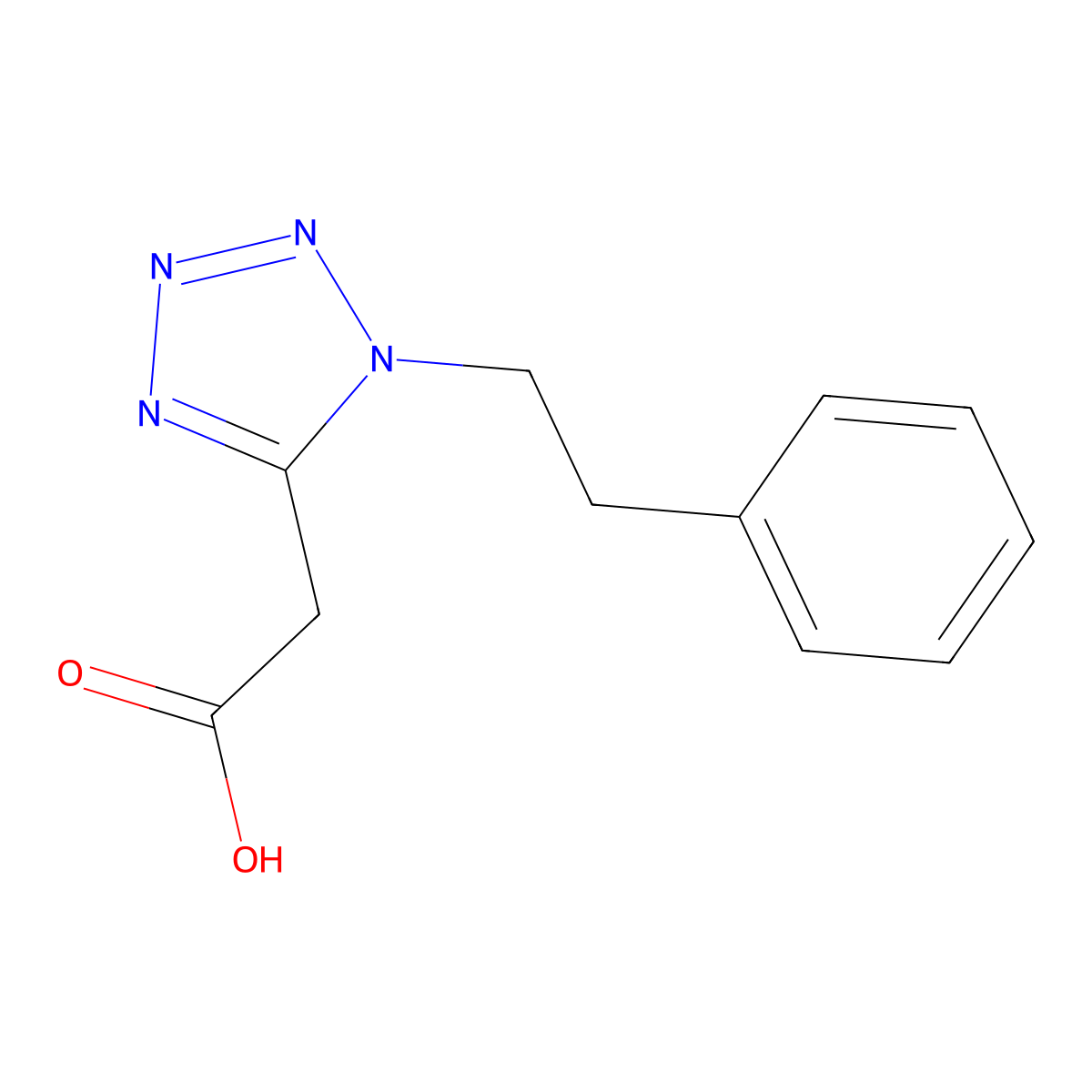 2-[1-(2-phenylethyl)-1H-1,2,3,4-tetrazol-5-yl]acetic acid molecular structure, CAS 1267177-79-6