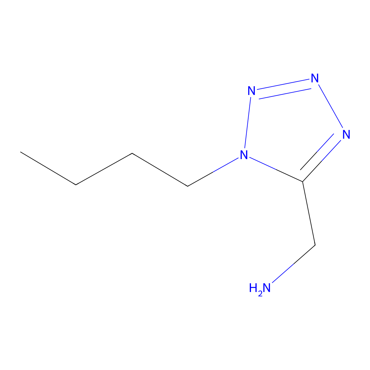 (1-butyl-1H-1,2,3,4-tetrazol-5-yl)methanamine molecular structure, CAS 1267178-40-4