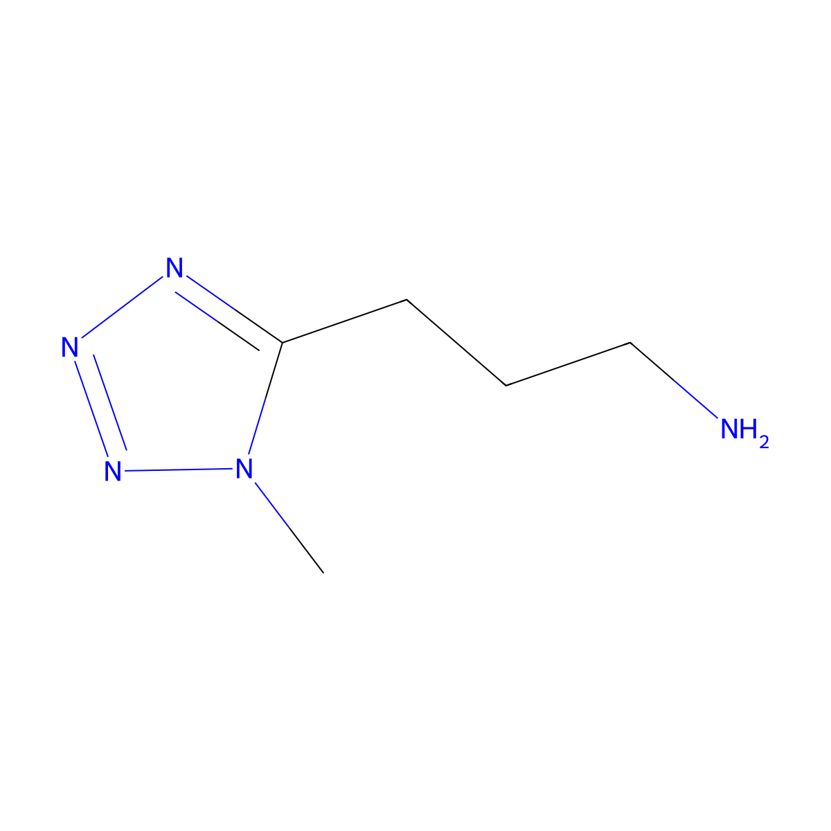 3-(1-methyl-1H-1,2,3,4-tetrazol-5-yl)propan-1-amine molecular structure, CAS 1267179-52-1
