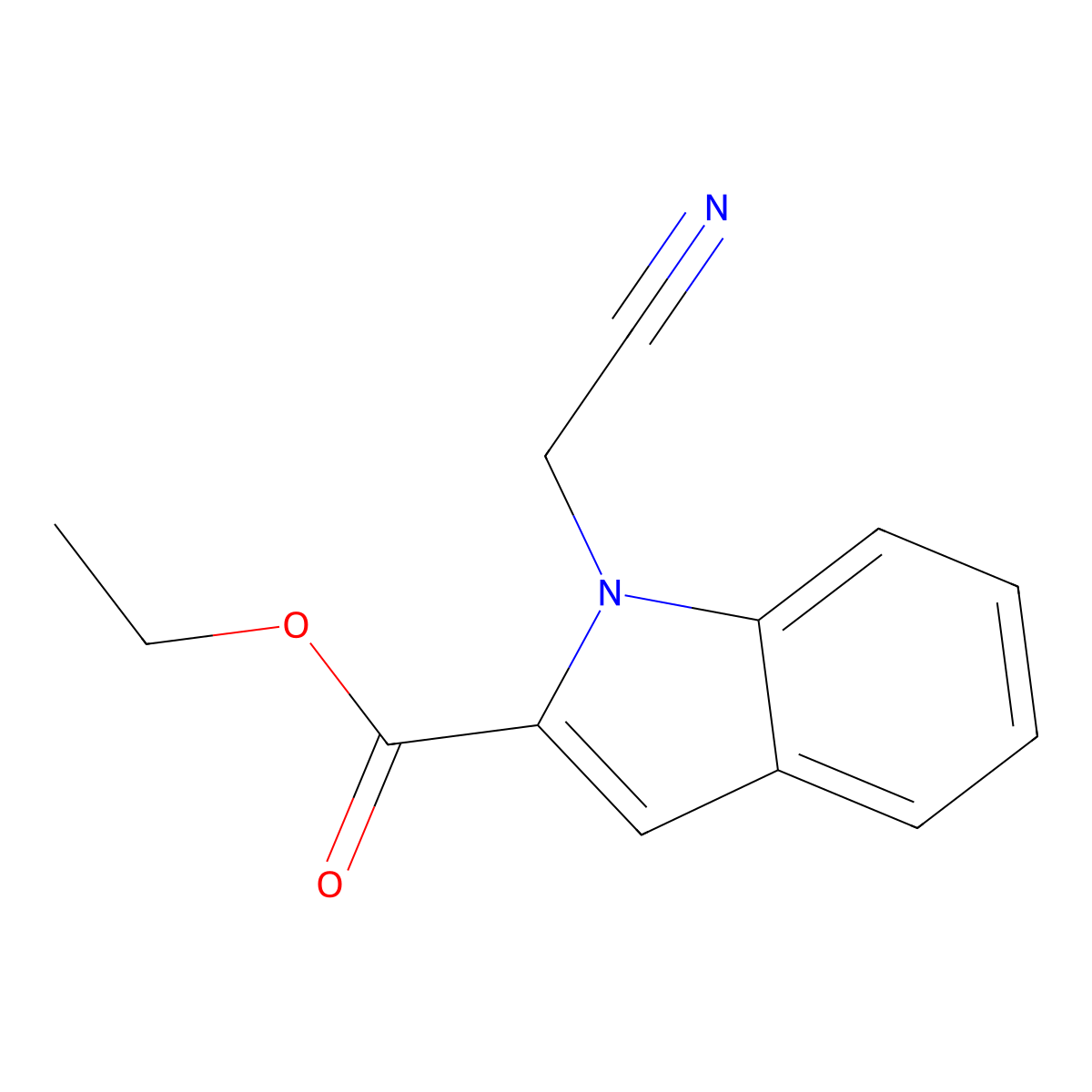 ethyl 1-(cyanomethyl)-1H-indole-2-carboxylate molecular structure, CAS 126718-04-5