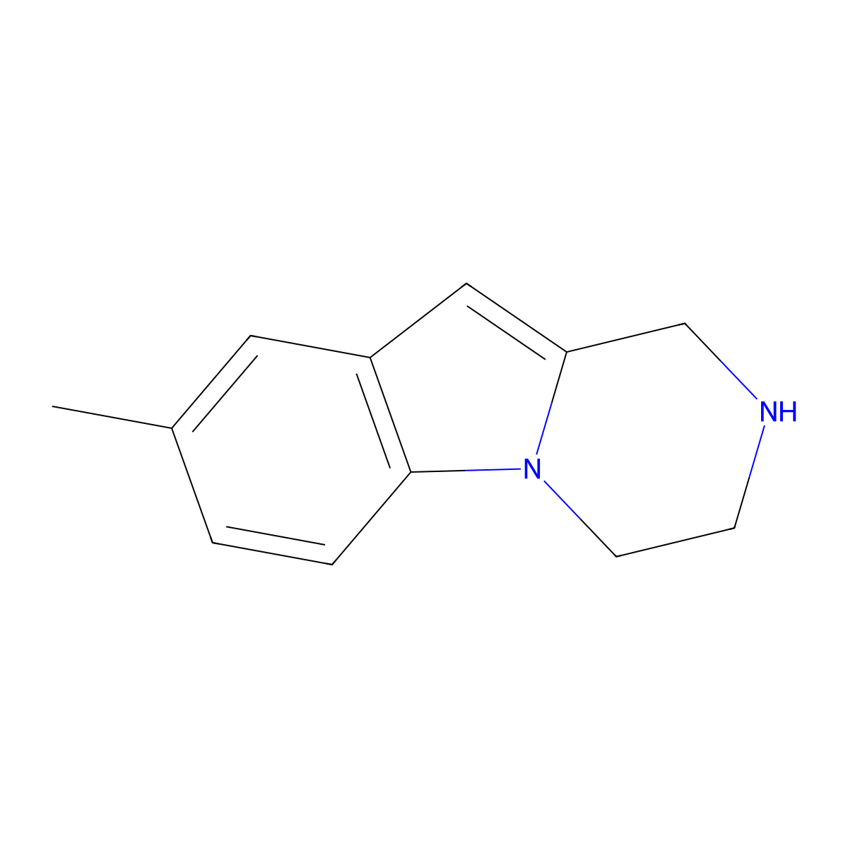 8-Methyl-1,2,3,4-tetrahydropyrazino[1,2-a]indole molecular structure, CAS 126718-16-9