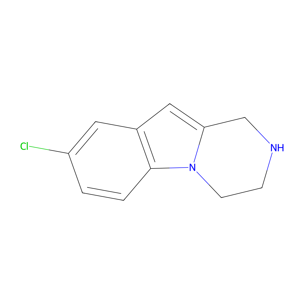 8-chloro-1H,2H,3H,4H-pyrazino[1,2-a]indole molecular structure, CAS 126718-22-7