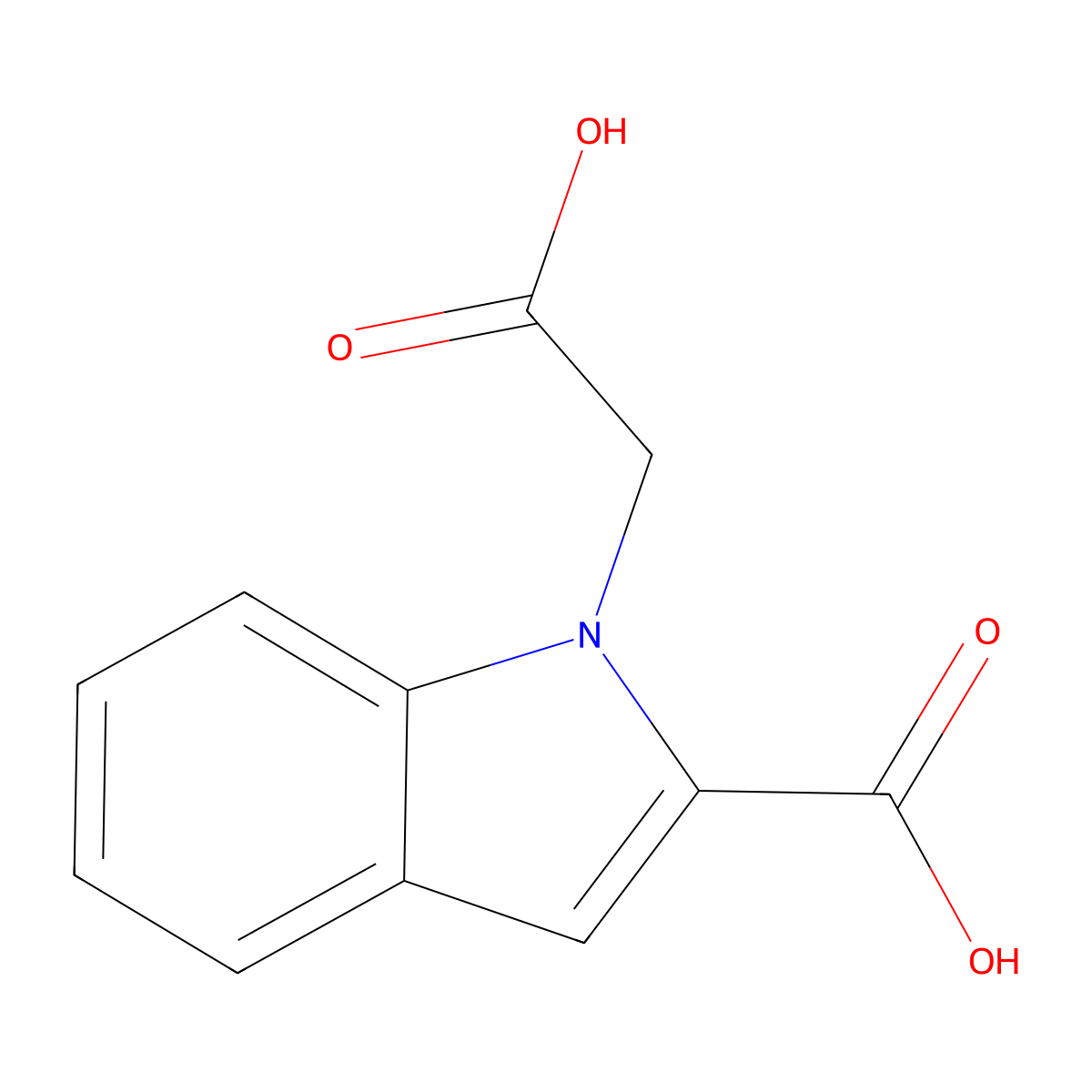1-(Carboxymethyl)-1H-indole-2-carboxylic acid molecular structure, CAS 126718-55-6