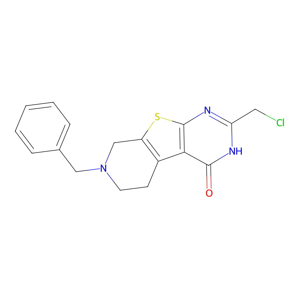 11-Benzyl-5-(chloromethyl)-8-thia-4,6,11-triazatricyclo[7.4.0.0,]trideca-1(9),2,4,6-tetraen-3-ol molecular structure, CAS 126718-85-2