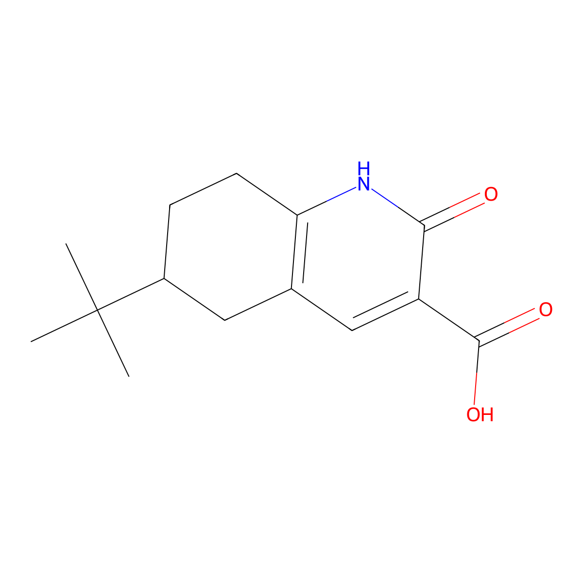 6-Tert-butyl-2-oxo-1,2,5,6,7,8-hexahydroquinoline-3-carboxylic acid molecular structure, CAS 1267180-29-9